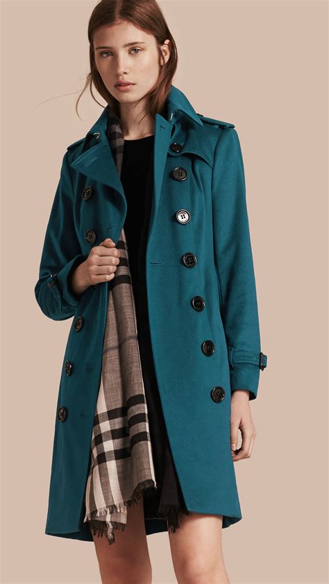 burberry teal coat|burberry cashmere jacket.